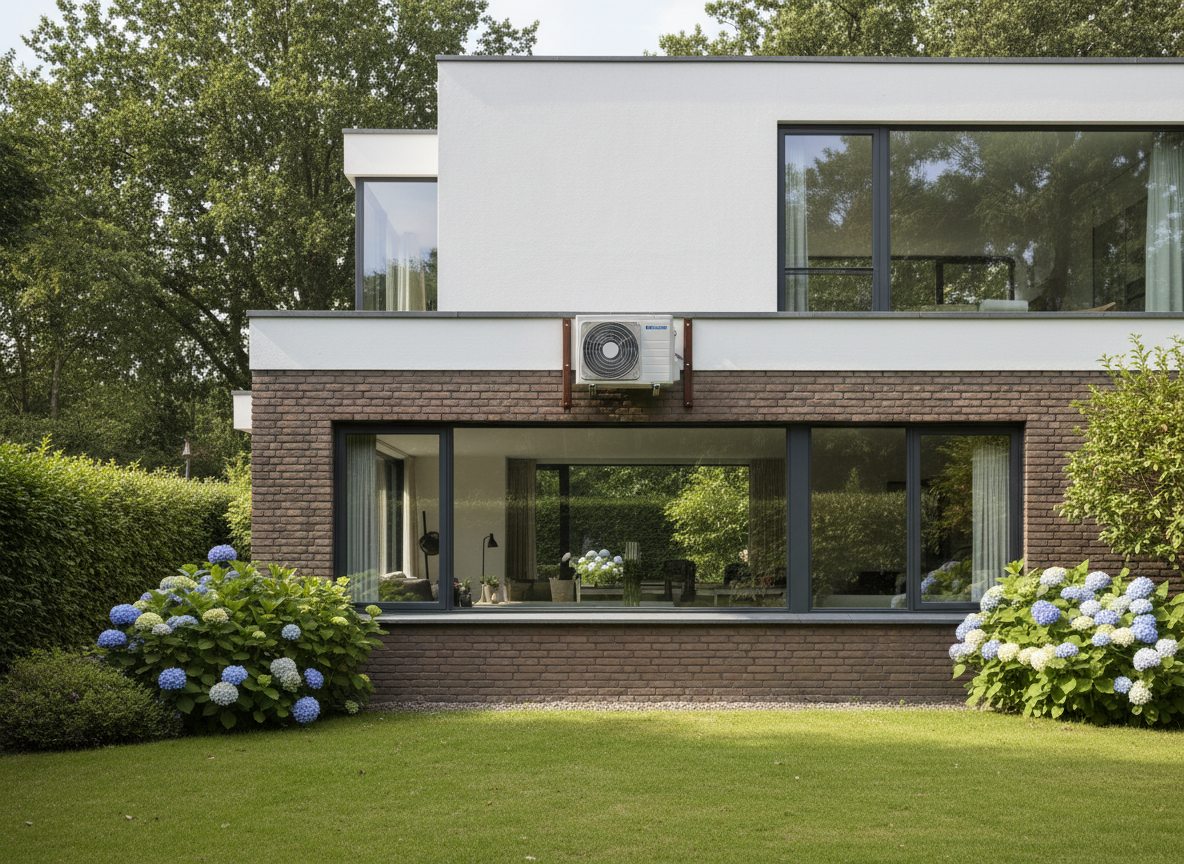Airconditioning installatie bij moderne woning in Vlaanderen