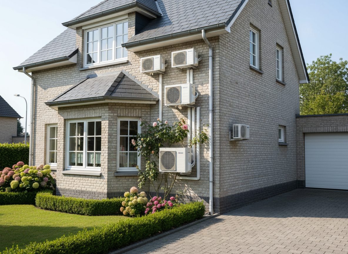 Airconditioning installatie bij moderne woning in Vlaanderen